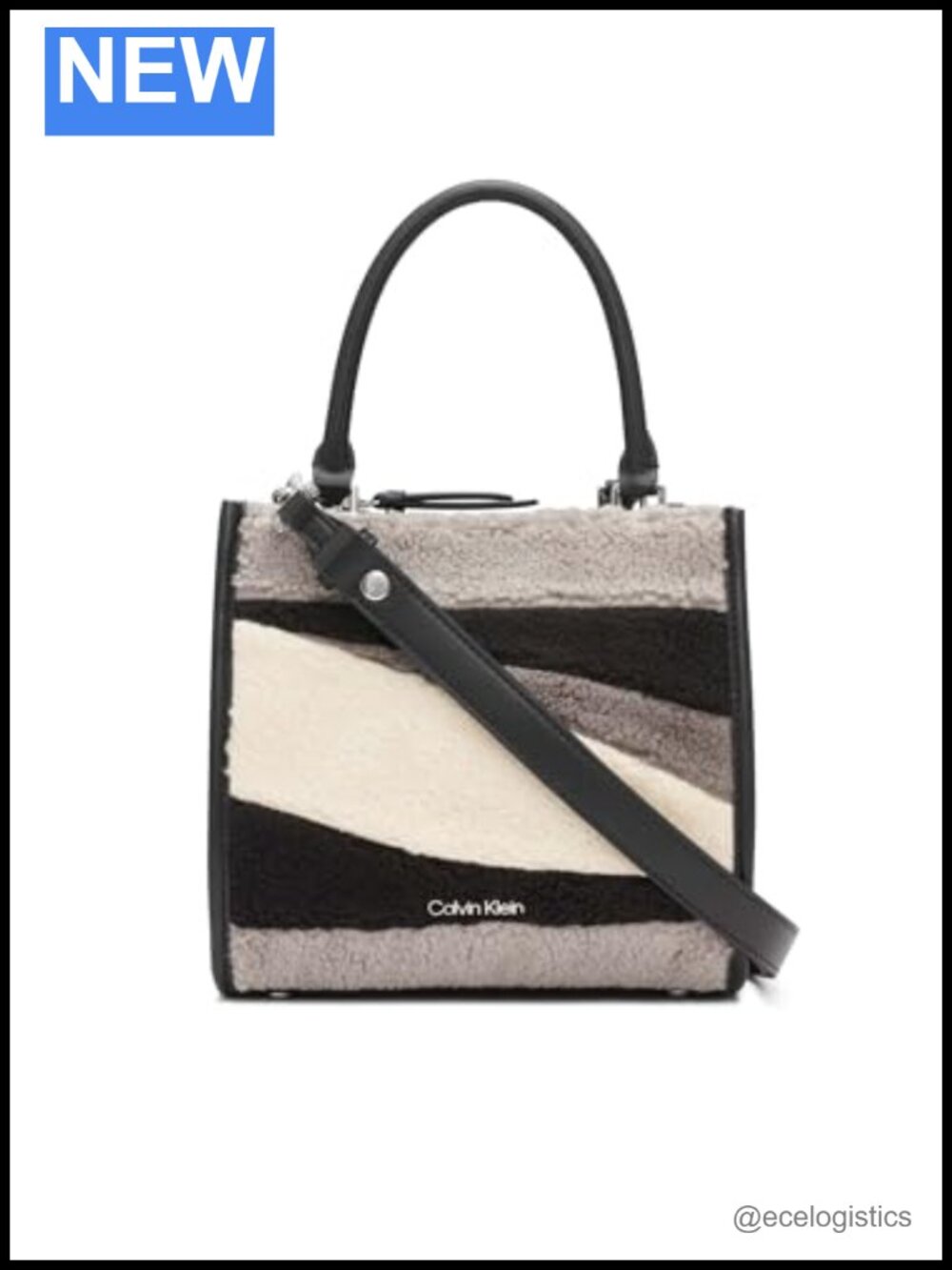 Vegan Leather Triple Compartment Crossbody Bag Satchel with Top Handle